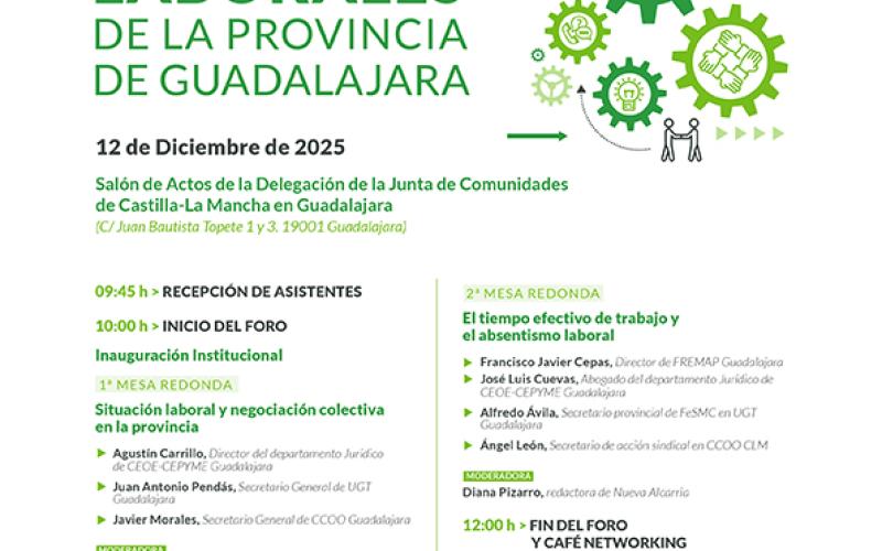 Impulsa Guadalajara organiza el IV Foro de Relaciones Laborales de la provincia de Guadalajara el pr�ximo 12 de diciembre