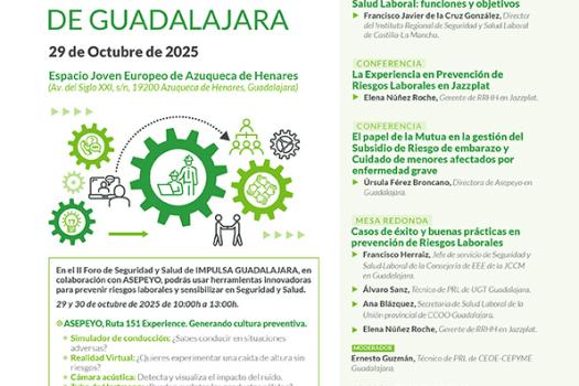 Impulsa Guadalajara organiza el II foro de Seguridad y Salud Laboral que se desarrollar� en Azuqueca